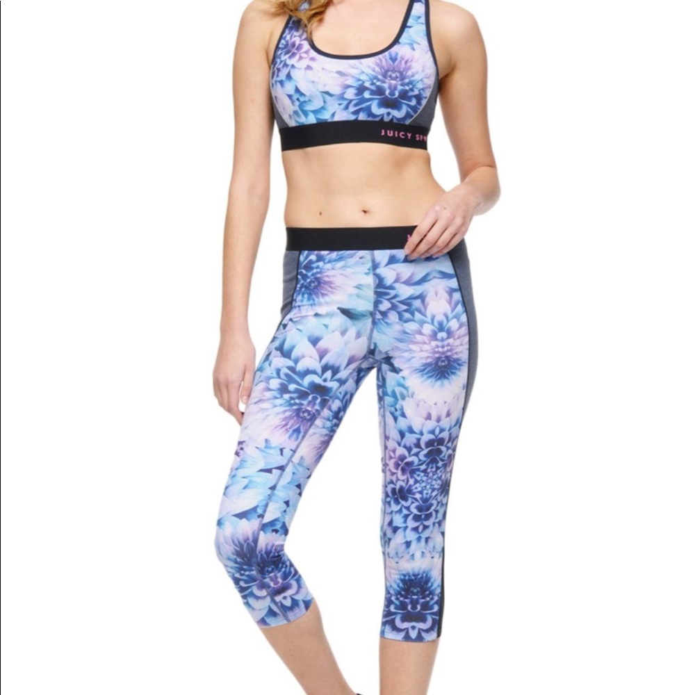 Juicy Couture Compression Prism Floral Workout Set
